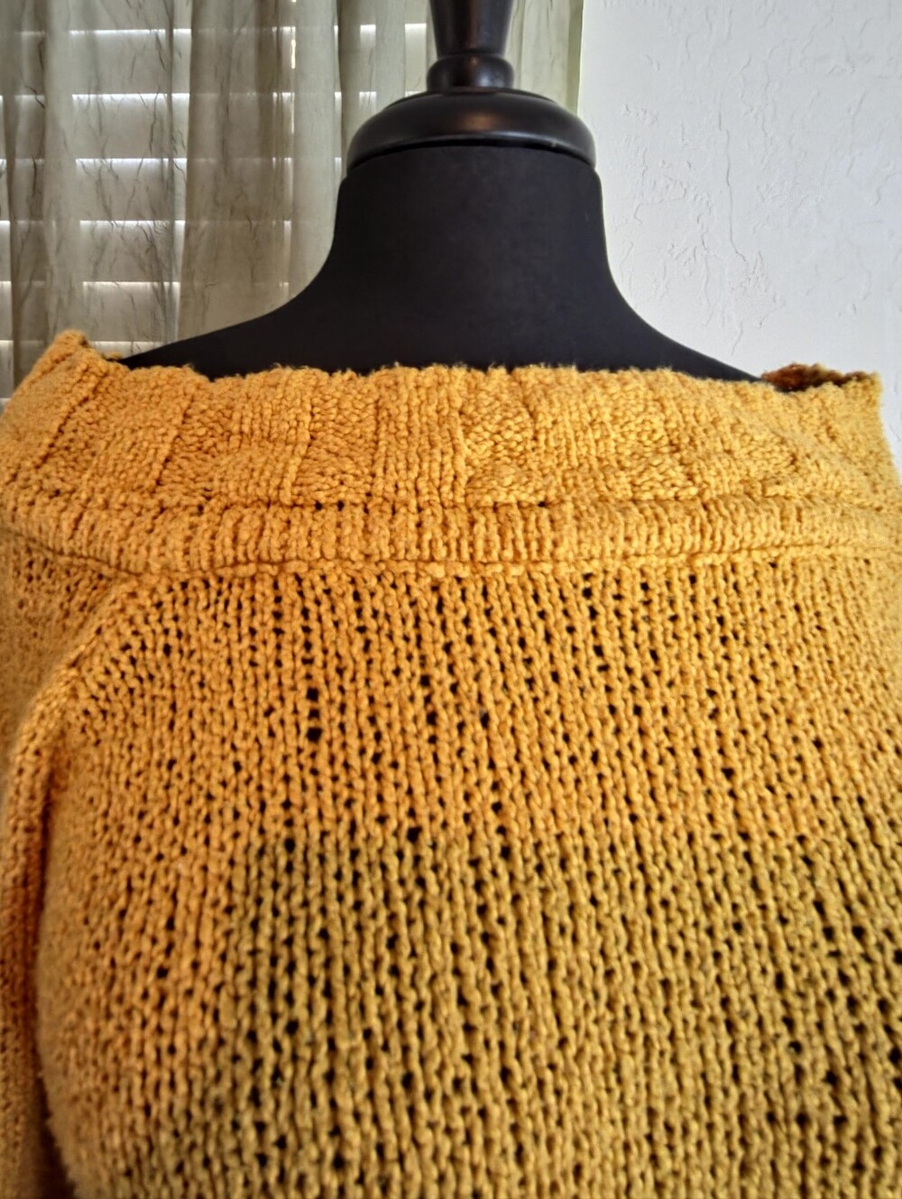 Blu Pepper Off-the-Shoulder Sunflower Yellow Knit Sweater #0364 - Picture 2 of 9